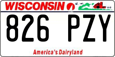 WI license plate 826PZY