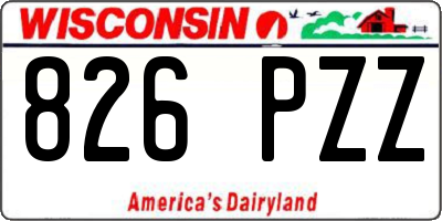 WI license plate 826PZZ