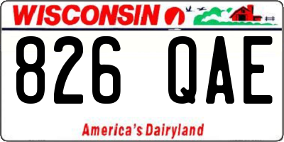 WI license plate 826QAE