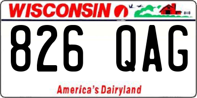 WI license plate 826QAG