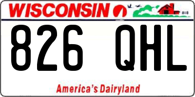 WI license plate 826QHL