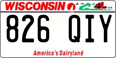 WI license plate 826QIY