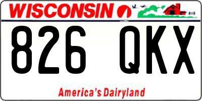 WI license plate 826QKX