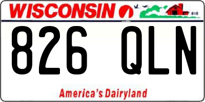 WI license plate 826QLN
