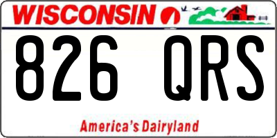 WI license plate 826QRS