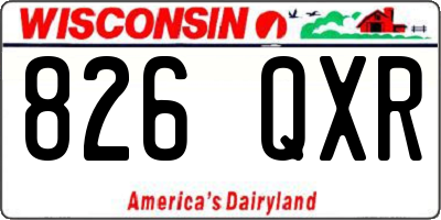 WI license plate 826QXR