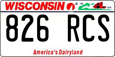 WI license plate 826RCS