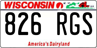 WI license plate 826RGS