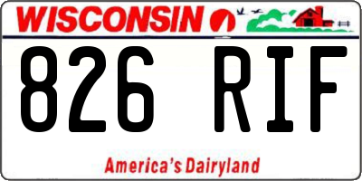 WI license plate 826RIF