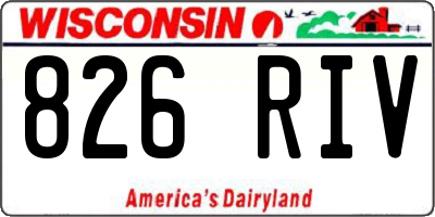 WI license plate 826RIV
