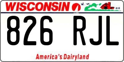 WI license plate 826RJL