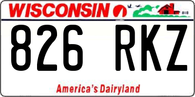 WI license plate 826RKZ