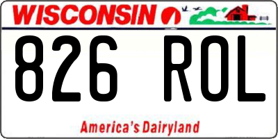 WI license plate 826ROL