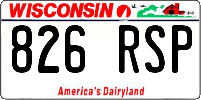 WI license plate 826RSP