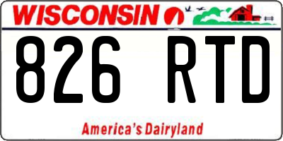 WI license plate 826RTD