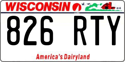 WI license plate 826RTY