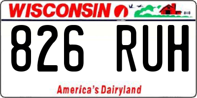 WI license plate 826RUH