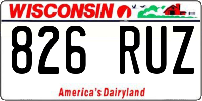 WI license plate 826RUZ