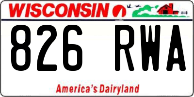 WI license plate 826RWA