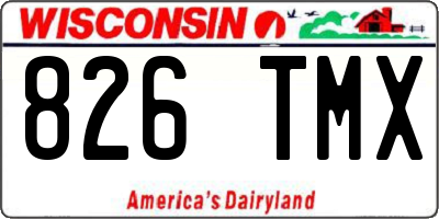 WI license plate 826TMX
