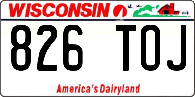 WI license plate 826TOJ