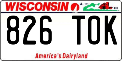 WI license plate 826TOK