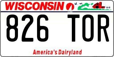 WI license plate 826TOR