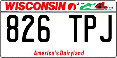 WI license plate 826TPJ