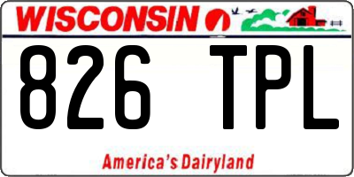 WI license plate 826TPL