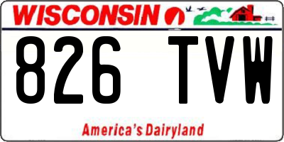 WI license plate 826TVW