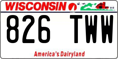 WI license plate 826TWW