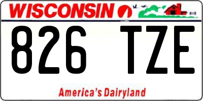 WI license plate 826TZE