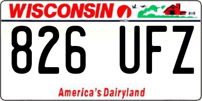 WI license plate 826UFZ