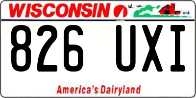 WI license plate 826UXI