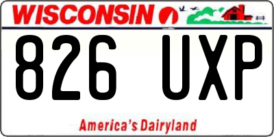 WI license plate 826UXP