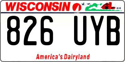 WI license plate 826UYB