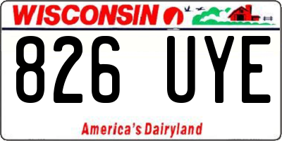 WI license plate 826UYE