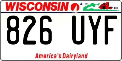 WI license plate 826UYF