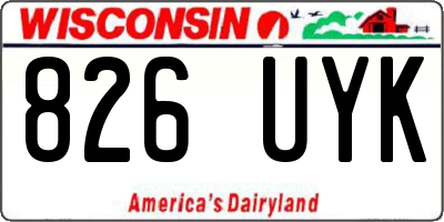 WI license plate 826UYK