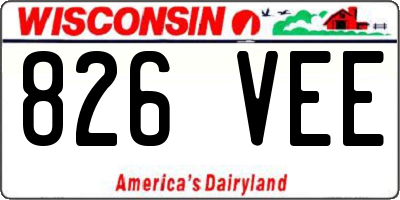 WI license plate 826VEE