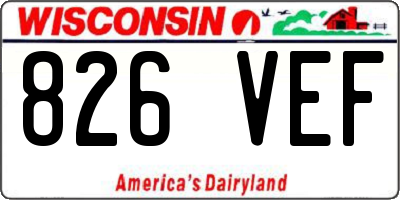 WI license plate 826VEF