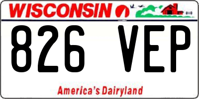 WI license plate 826VEP