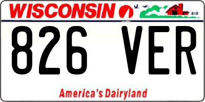 WI license plate 826VER