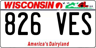 WI license plate 826VES