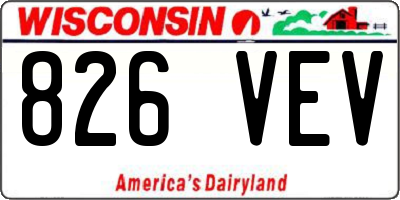WI license plate 826VEV