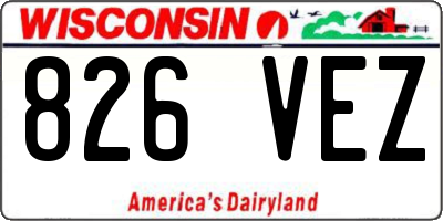 WI license plate 826VEZ