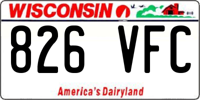 WI license plate 826VFC