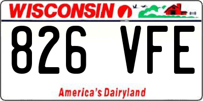 WI license plate 826VFE