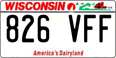 WI license plate 826VFF