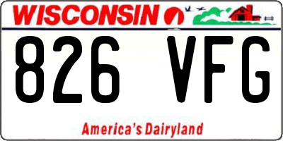 WI license plate 826VFG